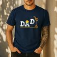 Dad Construction Excavator Family Matching Bday Party Men's Casual T-Shirt Navy
