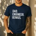 Dad Engineer Genius Cute Engineering Father Men's Casual T-Shirt Navy