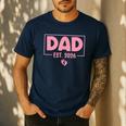 Dad Est 2026 Logo Daddy 2026 Soon To Be New Father 2026 Men's Casual T-Shirt Navy