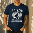 Dad Father Bigfoot Just A Dad Who Always Came Back Men's Casual T-Shirt Navy