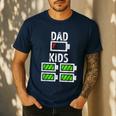 Dad Of Four Low Battery Father Of 4 Kids Dad Men's Casual T-Shirt Navy