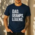 Dad Gramps Legend Vintage Distressed Bold Gramps Graphic Men's Casual T-Shirt Navy
