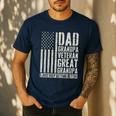 Dad Grandpa Veteran Great Grandpa Men's Casual T-Shirt Navy