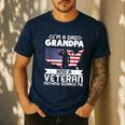 Dad Grandpa Veteran Nothing Scares Patriotic Veterans Day Men's Casual T-Shirt Navy