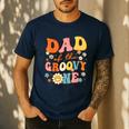 Dad Of The Groovy One 1st Birthday Pregnancy Announcement Men's Casual T-Shirt Navy