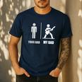 Your Dad My Dad Guitar Rock Music Player Guitarist Men's Casual T-Shirt Navy