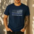 Dad Is A Hero Idea Son Daughter Of Police Men's Casual T-Shirt Navy