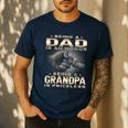 Being a Dad Is An Honor Grandpa Is Priceless Fathers Day Men's Casual T-Shirt Navy