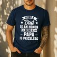 Being A Dad Is An Honor Being A Papa Is Priceless Men's Casual T-Shirt Navy