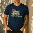 Dad The Man The Myth The Legend Men Dad Father's Day Men's Casual T-Shirt Navy