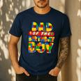 Dad And Mom Birthday Boy Building Bricks Family Party Decor Men's Casual T-Shirt Navy Dad And Mom Birthday Boy Building Bricks Family Party Decor Men's Casual T-Shirt Navy