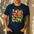 Dad And Mom Dada Birthday Boy Building Bricks Family Party Men's Casual T-Shirt Navy