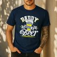 Dad Needs A Beer Button Up Shirts Beer Drinking Lover Men's Casual T-Shirt Navy