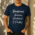 Dad Not Boyfriend Fiance Marked Out Husband & Daddy Men's Casual T-Shirt Navy