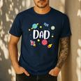 Dad Outer Space Galaxy Birthday For Family Men's Casual T-Shirt Navy