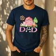 Dad Pink Farm Animal Birthday Kids Matching Family Men's Casual T-Shirt Navy