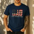 Dad Protector Hero Legend USA Flag Dad Father's Day Men's Casual T-Shirt Navy