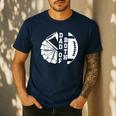 Dad Of Both Proud Football And Cheer Dad Men's Casual T-Shirt Navy Dad Of Both Proud Football And Cheer Dad Men's Casual T-Shirt Navy