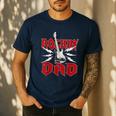 Dad Rockin One Birthday Family Matching Rock Guitar Men's Casual T-Shirt Navy