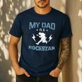 MY DAD IS A ROCKSTAR DADDY Father Sday Men's Casual T-Shirt Navy