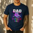 Dad Of Roller Girl Roller Skating Birthday Matching Family Men's Casual T-Shirt Navy