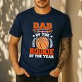 Dad Of Rookie 1st Basketball Bday Theme Matching Men's Casual T-Shirt Navy Dad Of Rookie 1st Basketball Bday Theme Matching Men's Casual T-Shirt Navy