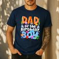 Dad Under Sea Birthday Party Boys Ocean Sea Animals Themed Men's Casual T-Shirt Navy