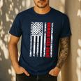 Dad Senior 2026 Proud Dad Of A Class Of 2026 Graduate Flag Men's Casual T-Shirt Navy