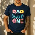 Dad Of The Sweet One 1st Birthday Girl Donut Party Men's Casual T-Shirt Navy