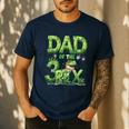 Dad Of The Three Rex Birthday Boy Dinosaur Family Matching Men's Casual T-Shirt Navy