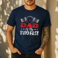Dad Of The Two Fast Second Birthday Racing Car Family Men's Casual T-Shirt Navy