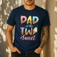 Dad Of The Two Sweet Birthday Girl Ice Cream Lovers 2nd Men's Casual T-Shirt Navy