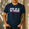 Dad Of A Warrior Breast Cancer Awareness Support Daughter Men's Casual T-Shirt Navy