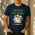 Dad Of The Wild One 1st Birthday Safari Family Matching Men's Casual T-Shirt Navy