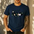 Dad Of The Wild One Zoo Birthday Safari Jungle Animal Men's Casual T-Shirt Navy