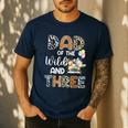 Dad Of The Wild And Three 3 Birthday Zoo Theme Safari Jungle Men's Casual T-Shirt Navy