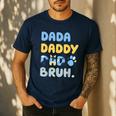 Dada Daddy Dad Bruh Fathers Day Blue Dog Men's Casual T-Shirt Navy