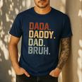Dada Daddy Dad Bruh Retro Vintage Fathers Day Vintage Men's Casual T-Shirt Navy