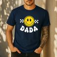 Dada One Happy Dude Birthday Theme 1st Family Matching Mom Men's Casual T-Shirt Navy