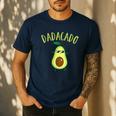 Dadacado Cute Daddy Avocado Pregnant Dad Father Day Men's Casual T-Shirt Navy