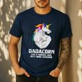 Dadacorn Muscle Dad Unicorn Fathers Day Men's Casual T-Shirt Navy