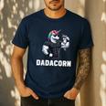 Dadacorn Unicorn Dad Papa Father's Day Daughter Men's Casual T-Shirt Navy