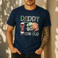 Daddy Of The 1 Year Old Football Lover 1st Birthday Boy Men's Casual T-Shirt Navy