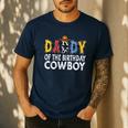 Daddy 1st Birthday Cowboy Western Daddy Birthday Boy Men's Casual T-Shirt Navy