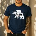 Daddy Bear Fathers Day Cute Baby Cub Papa Dad-a Pops Small Men's Casual T-Shirt Navy