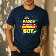 Daddy Of The Birthday Astronaut Boy Outer Space Theme Party Men's Casual T-Shirt Navy