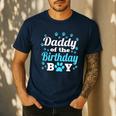 Daddy Of The Birthday Boy Dog Paw Bday Party Celebration Small Men's Casual T-Shirt Navy
