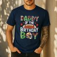 Daddy Of The Birthday Boy Game Day Football Men's Casual T-Shirt Navy
