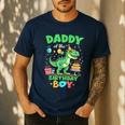 Daddy Of The Birthday Boy T Rex Dinosaur Family Party Men's Casual T-Shirt Navy