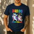 Daddy Of The Birthday Girl Dabbing Princess Unicorn Dad Men's Casual T-Shirt Navy